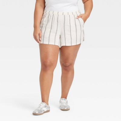 Women's Mid-Rise Linen Pull-On Shorts - Universal Thread™