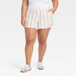 Women's Mid-Rise Linen Pull-On Shorts - Universal Thread™ - 1 of 3