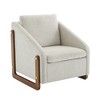 ACEPANO Modern Upholstered Accent Armchair with Wooden Side Frame-Beige - 3 of 4