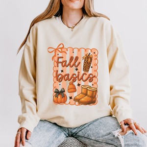 Simply Sage Market Fall Basics Boots Striped Lightweight Garment Dyed Sweatshirt - 1 of 4