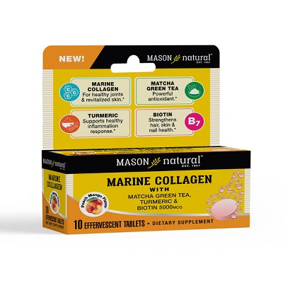 Mason Natural Hydrolyzed Collagen Effervescent Tablets - 10ct