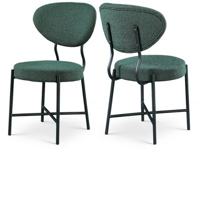 Meridian Furniture,Allure Boucle Fabric Dining Chair, Set of 2