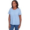 Alfred Dunner Womens Textured Chevron Lace Back Tee - 3 of 4