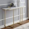 Megan Modern Glam Curved Console Table Faux White Marble/Gold - Saracina Home: Sturdy, Minimalist Design for Entryway - 2 of 4