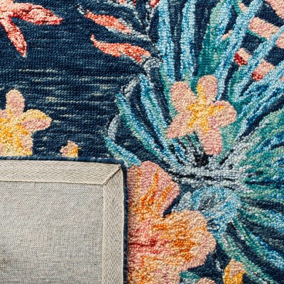 Handmade Aspen Geometric Blue Wool Area Rug - 5' x 8'