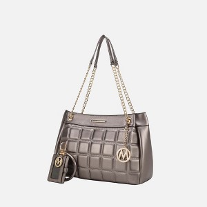 MKF Collection Mabel Quilted Women’s shoulder Bag & Bracelet Keychain with a Credit Card Holder by Mia K - 1 of 4