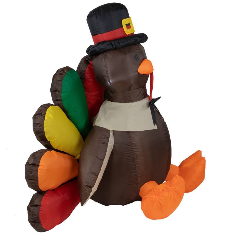 Northlight 4" Lighted Inflatable Fall Harvest Turkey Outdoor Decoration, 5 of 7