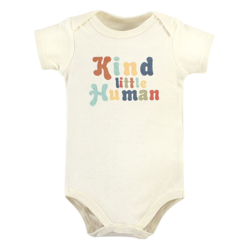 Hudson Baby Cotton Bodysuits, Kind Human, 3 of 6
