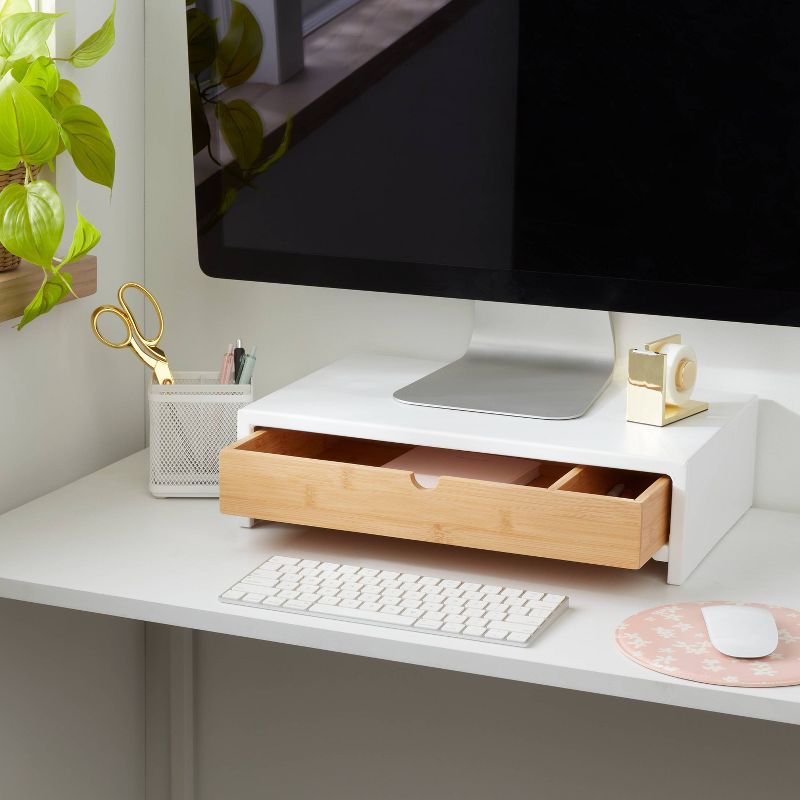 White Monitor Stand with Drawer - Brightroom&#8482;, 3 of 5