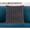 HomeRoots 20" Charcoal Cotton Throw Pillow With Texture - 2 of 4