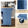 Portable Kitchen Island on Casters with Rubberwood Work Surface and Spacious Storage - 4 of 4