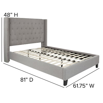 Riverdale Light Gray Full-Size Tufted Nailhead Trim Upholstered Bed
