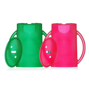 Flipping Holder Food Pouch Holder No Squeeze, flips over to hold drink boxes and juice pouches, easy grip handles and lid (2-Pack) - 1 of 4