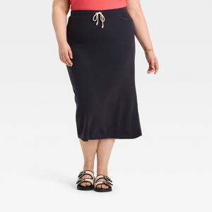 Women's Leisure Studio French Terry Midi Pencil Skirt - Universal Thread™ - 1 of 3