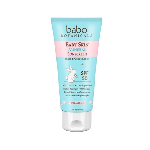 Babo Botanicals Baby Skin Mineral Sunscreen Lotion - Spf 50 - 3floz : Target