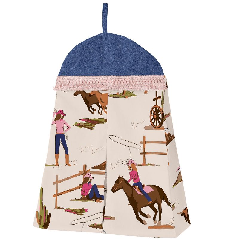 Sweet Jojo Designs Girl Baby Crib Bedding Set - Western Cowgirl Pink Brown Beige Blue 4pc, 5 of 7
