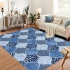 Modern Geometric Trellis Washable Area Rug - Non-Slip Low-Pile Indoor Carpet for Living Room, Bedroom, Dining Room - 2 of 4