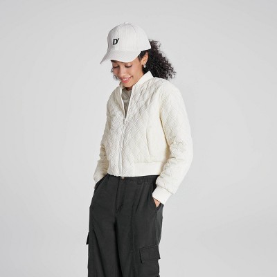 Женские куртки Wild Fable Women's Quilted Bomber Jacket - Wild Fable™ Cream 3X — фото 4