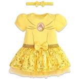 Disney Princess Cinderella Ariel Belle Snow White Girls Cosplay Dress and Headband Newborn to Infant 