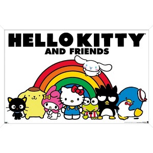 Trends International Hello Kitty and Friends: 21 Core - Group Rainbow Framed Wall Poster Prints - 1 of 4