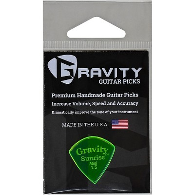 GRAVITY PICKS Sunrise Mini Polished Fluorescent Green Guitar Picks 1.5 mm