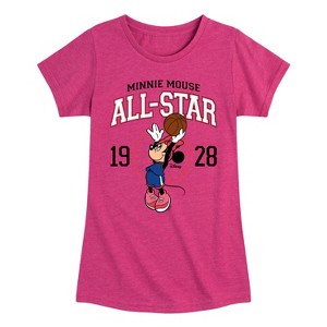 Girls' - Disney - Minnie All-Star 1928 Fitted Short Sleeve Graphic T-Shirt - 1 of 4