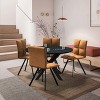 LeisureMod Wesley Modern Vegan Leather Dining Chair Set of 2 - Black Metal Legs, Durable and Easy to Clean, Perfect for Dining Rooms, Light Brown - 2 of 4