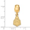 Black Bow Jewelry 14k Yellow Gold Plated Sterling Silver Purdue Boilermakers NCAA Bead Charm - 2 of 3