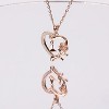 Sterling Silver/14k Gold Plated/Rose Gold CZ Romantic Rose and Butterfly Jewelry - 2 of 4