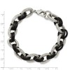 Black Bow Jewelry Men's Stainless Steel and Black Rubber Cable Chain Bracelet, 9 Inch - 4 of 4