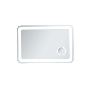 Elegant Lighting Lux 27in x 40in Hardwired LED mirror with magnifier and color changing temperature 3000K/4200K/6000K - 1 of 4