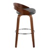 30" Mid-Century Modern Barstool with Swivel, Faux Leather Seat and Wood Frame for Kitchen, Dining, and Home Bar, Set of 2 - 3 of 4