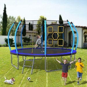 Whisen 12FT Trampoline with Enclosure, Recreational Trampolines with Ladder, ASTM Approval Trampoline for Kids - 1 of 4