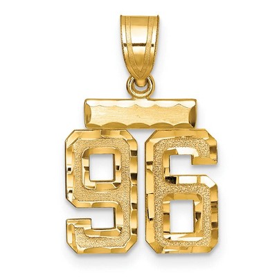 Black Bow Jewelry 14k Yellow Gold, Varsity Collection, Small D/C Pendant Number 96