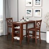 Costway 3PCS Counter Height Pub Dining Table Set w/ Storage Shelves&2 Bar Chairs - 3 of 4
