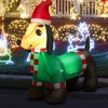 Tangkula 4FT Long Christmas Inflatable Dachshund Dog Blow Up Wiener Dog Decoration w/ Bright LED Lights Stakes & Ropes Lighted Xmas Holiday Decor - 3 of 4
