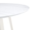 Vynxaria Modern Minimalist 42" Circular Dining Table with White Patterned Top - 3 of 4