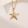 Starfish & Gold Swirl Pendant Necklace - Beach Vacation Seashell Charm, Ocean Theme Adjustable Chain for Women, Summer Jewelry Gift - 4 of 4