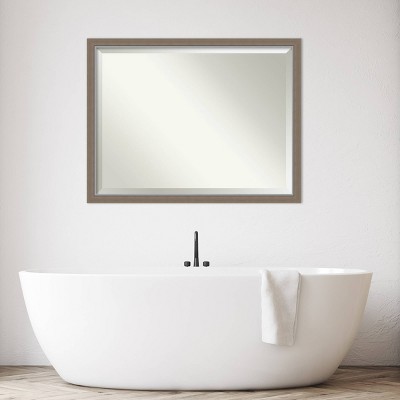 Eva Silver and Gold Beveled Bathroom Vanity Wall Mirror
