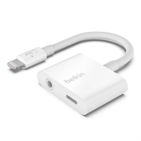 Belkin RockStar 3.5mm Audio Aux with Port Charge Adapter White