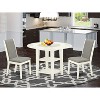 HomeStock 3-Pc Linen White Finish Round Solid Wood Top Dining Table Set - 2 of 4