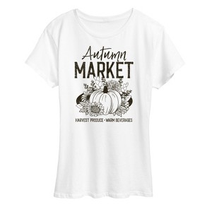 Women's - Instant Message - Autumn Market Harvest Produce Short Sleeve Graphic T-Shirt - 1 of 4