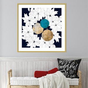 Amanti Art 33"x33" Blue Sophisticated Christmas III by Grace Popp Wood Framed Wall Art Print - 1 of 4