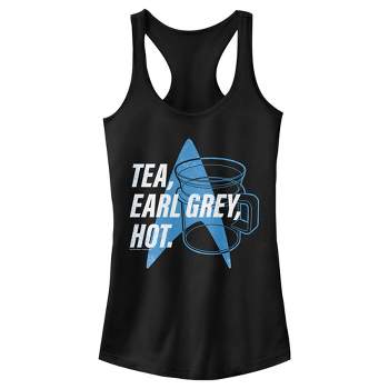 Juniors Womens Star Trek: The Next Generation Cup Of Tea Earl Grey Hot, Captain Picard Racerback Tank Top