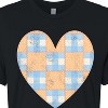 Women's - Instant Message - Patchwork Quilt Heart Cropped Graphic T-Shirt - 2 of 4