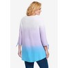 Woman Within Plus Size French Terry Tie-Sleeve Sweatshirt - 3 of 4