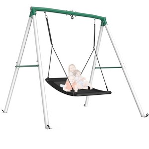 Etokfoks Heavy Duty 440lb A Frame Metal Swing Set with 60 Inch