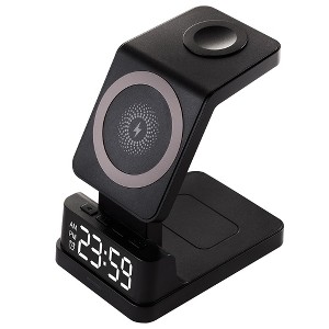 3 in 1 Wireless Charging Station for Apple Multiple Devices, Magnetic Wireless Charger Dock, Travel 15W Charging Pad for iPhone 16 15/Watch & Airpods - 1 of 4