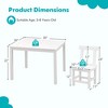 Costway Wooden Kids Table and 2 Chairs Set with Rubber Wood Legs Anti-slip Foot Pads White/Gray - 3 of 4