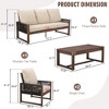 YARDSIGHT 4-Piece Outdoor Wicker Patio Furniture Set with 3-Seat Sofa, 2 Armchairs and Coffee Table, Thick Cushions Included - 3 of 4